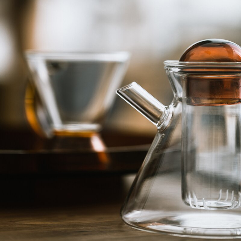 Ins Creative Nordic ceainic din sticlă borosilicată înaltă, transparentă, rezistentă la căldură, ceainic cu filtru, cafea, set de birou, instrument pentru casă