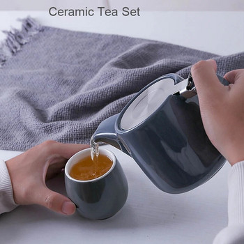 Сервизи за чай 580 мл порцеланов чайник цветна ръчно изработена кана за чай 18/8 капак от неръждаема стомана изключително фин инфузер за приготвяне на листов чай