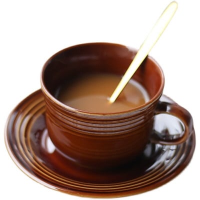 Retro csésze Egyszerű teáscsészék és csészealj szettek Háztartási bögre Espresso Reggeli csésze Zabpehely bögre fogantyúval Bögrék Cadeau Mariage Copo