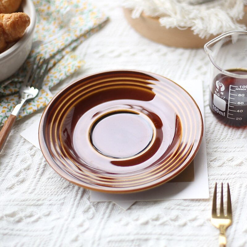 Retro csésze Egyszerű teáscsészék és csészealj szettek Háztartási bögre Espresso Reggeli csésze Zabpehely bögre fogantyúval Bögrék Cadeau Mariage Copo