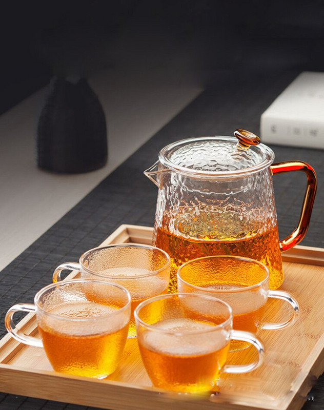 Sticlă termorezistentă la modă, ceainic de vânzare la cald, ceainic de uz casnic, ceai parfumat, ceai negru, set de ceai kung fu