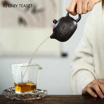 150 ml Yixing Purple Clay Teapot Master Hand Carwed Peony Xishi Tea Pot Ball Hole Filter Чайник Автентичен китайски комплект за чай Zisha