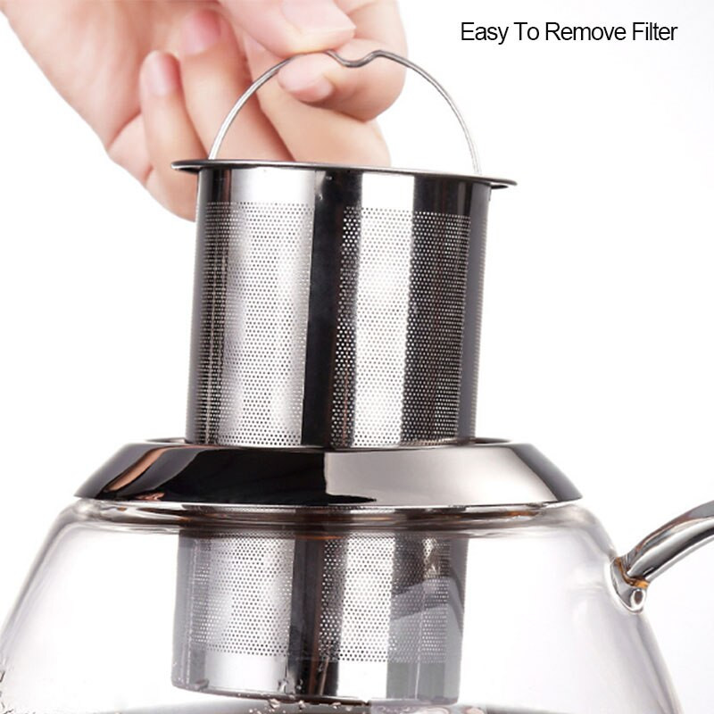 BORREY 2L Επαγωγική κουζίνα Βοροπυριτική Ηλεκτρομαγνητική Γυάλινη Τσαγιέρα με Φίλτρο Λουλούδι Κατσαρόλα τσαγιού Πολυλειτουργικός βραστήρας Φλιτζάνι Δώρο