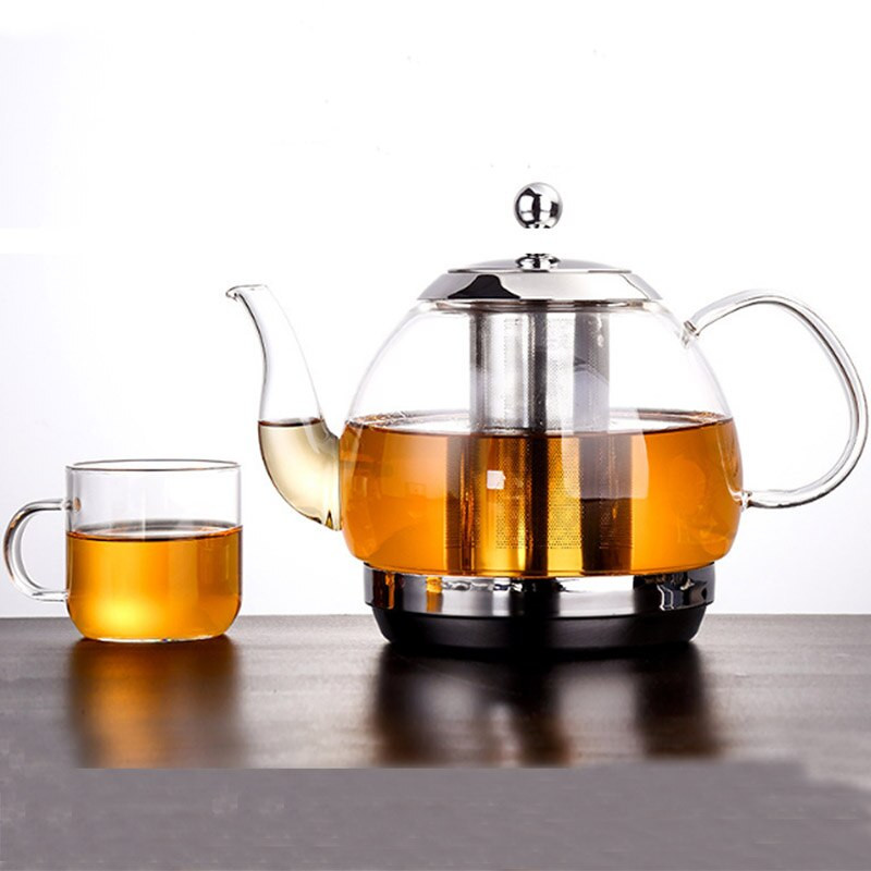 BORREY 2L Επαγωγική κουζίνα Βοροπυριτική Ηλεκτρομαγνητική Γυάλινη Τσαγιέρα με Φίλτρο Λουλούδι Κατσαρόλα τσαγιού Πολυλειτουργικός βραστήρας Φλιτζάνι Δώρο