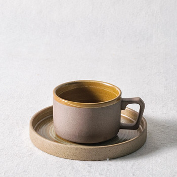 Σετ πιατάκι για φλιτζάνι καφέ με ιαπωνική κλωστή Ρετρό κεραμική κούπα γάλακτος πρωινού Γραφείο Απογευματινό φλιτζάνι τσαγιού σπιτιού Εξαιρετική διακόσμηση