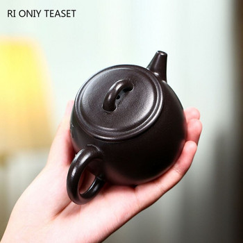 190 ml китайска лилава глинена кана за чай Yixing Ръчно рисувана кана за чай с черна кал Традиционен филтър Zisha чайник Домакински съдове и прибори