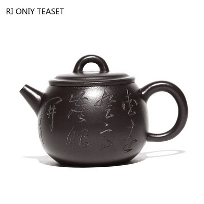 190 ml kínai Yixing lila agyag teáskanna kézzel festett fekete iszap teáskanna hagyományos szűrő Zisha teafőző háztartási ital