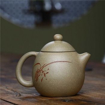 Китайски стил, ръчно резбовани домашни прибори за пиене Лилав пясък Dahongpao Dragon Egg чайник Топлоустойчив сервиз за чай Сервиз за чай Чайник