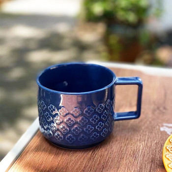 Високотемпературна керамична подглазурна чаша/чиния за кафе с цветен карамел Edo Blue