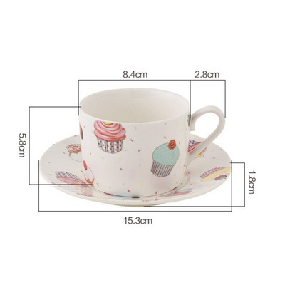 Ceașă de cafea creativă din ceramică cu set de farfurii, restaurant, birou, ceai de după-amiază, cești de cafea, cappuccino, căni de cafea cu lapte, căni de mic dejun, băuturi