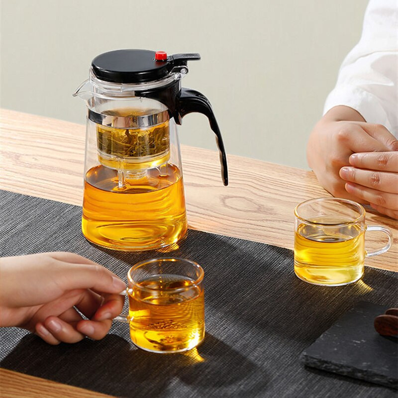 Teáskészletek Hőálló üveg Teáskanna Tea Infuser Kínai Kung Fu teáskészlet Vízforraló Kávé üvegfőző Kényelmes irodai teáskannák
