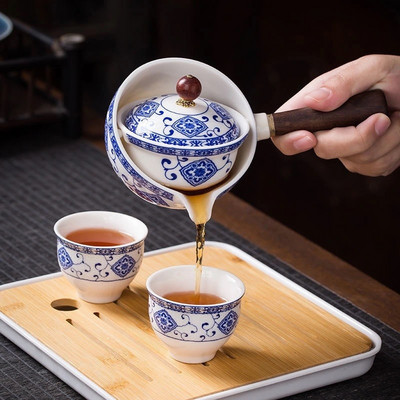 Keraminis arbatinukas su medine rankena su šonine rankena Puodas Buitinis Kung Fu Oolong Filtruotas arbatos virimo aparatas Kūrybinis keramikinis arbatos indas arbatos ruošimas