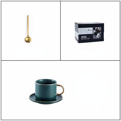 Set de cești de cafea europeană din porțelan de lux, ceașcă de ceai înaltă, colorată, cu farfurie Xicara De Cafe Home Drinkware