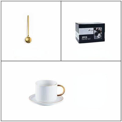 Set de cești de cafea europeană din porțelan de lux, ceașcă de ceai înaltă, colorată, cu farfurie Xicara De Cafe Home Drinkware