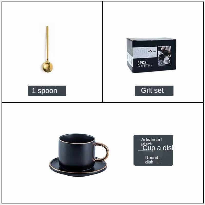 Set de cești de cafea europeană din porțelan de lux, ceașcă de ceai înaltă, colorată, cu farfurie Xicara De Cafe Home Drinkware
