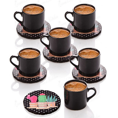 2022 Нов комплект чаши за турско кафе от 12 бр. Луксозно керамично еспресо 90 мл. Най-висок клас порцеланова чаша за чай, чинийка, подарък, парти, съдове и прибори