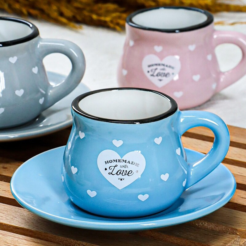 2022 Нов комплект чаши за турско кафе от 12 бр. Луксозно керамично еспресо 90 мл. Най-висок клас порцеланова чаша за чай, чинийка, подарък, парти, съдове и прибори