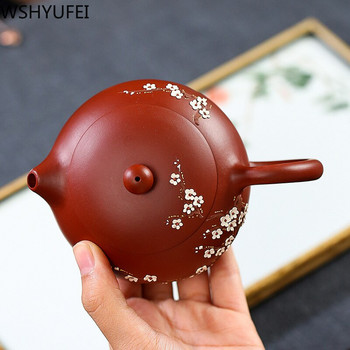 Китайски чайник Yixing Pure Handmade Plum Blossom Xi Shi Pot Purple Clay Tea Set Чайник Чайник 188 Топка Филтър с отвор 240 ml