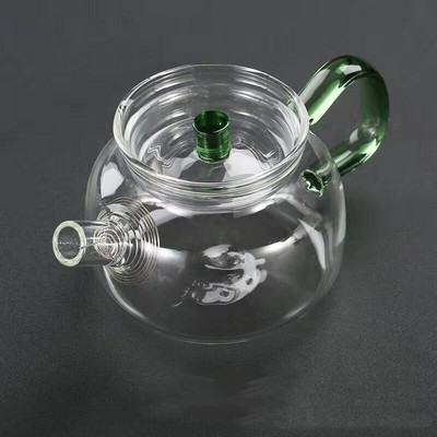 Ceainic din sticlă borosilicată rezistentă la căldură de 200 ml, ceainic cu flori, ceainic chinezesc Kung Fu, ceainic cu filtru.