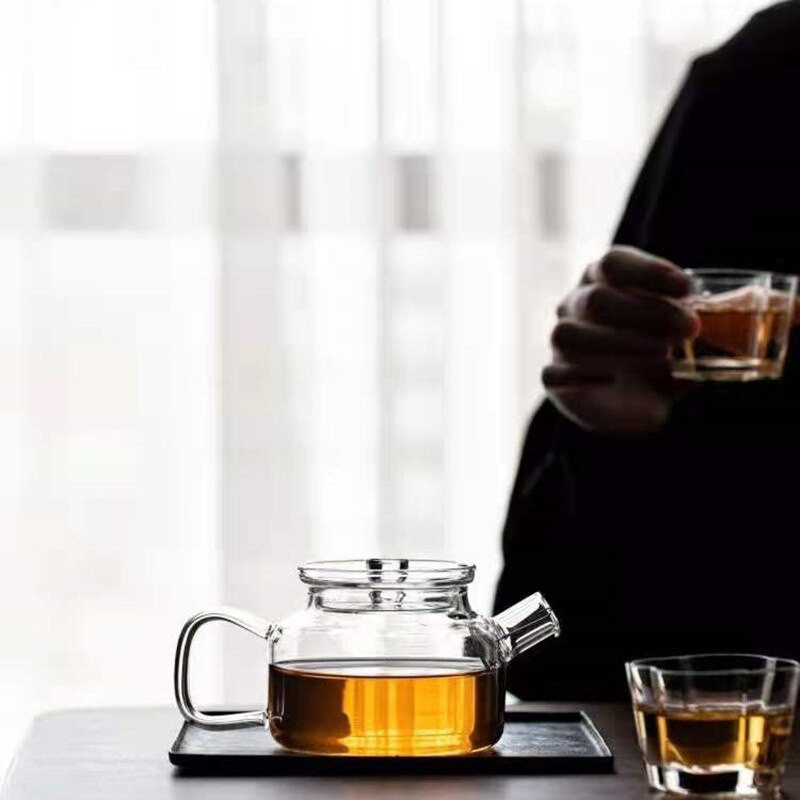 Ceainic din sticlă borosilicată rezistentă la căldură de 200 ml, ceainic cu flori, ceainic chinezesc Kung Fu, ceainic cu filtru.
