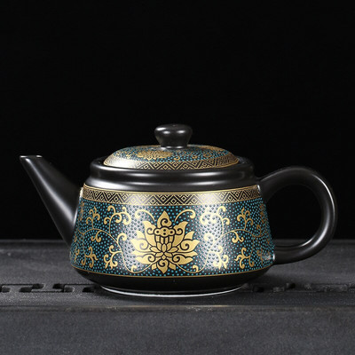 Jingdezhen Vintage ceramică neagră ceainic set de ceai chinezesc personalizare ceainic porțelan ceai Oolong ceainic lucrat manual 240 ml