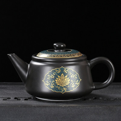 Jingdezhen Vintage ceramică neagră ceainic set de ceai chinezesc personalizare ceainic porțelan ceai Oolong ceainic lucrat manual 240 ml
