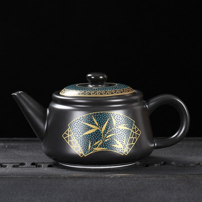 Jingdezhen Vintage ceramică neagră ceainic set de ceai chinezesc personalizare ceainic porțelan ceai Oolong ceainic lucrat manual 240 ml