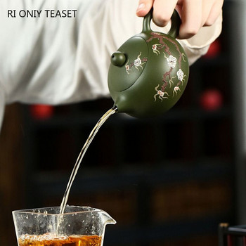 200 мл традиционен чайник за чай Zisha Xishi Класическа лилава глинена кана за чай Yixing Сурова руда, зелена кал Красота Чайник Персонализирани комплекти за чай