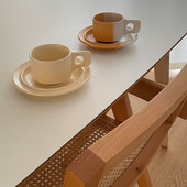 Set farfurioare șic din ceramică pentru ceai de cafea, în stil coreean, cremă, lapte de băut, ceai, ceai, birou, cafenea, decor de masă, 200 ml