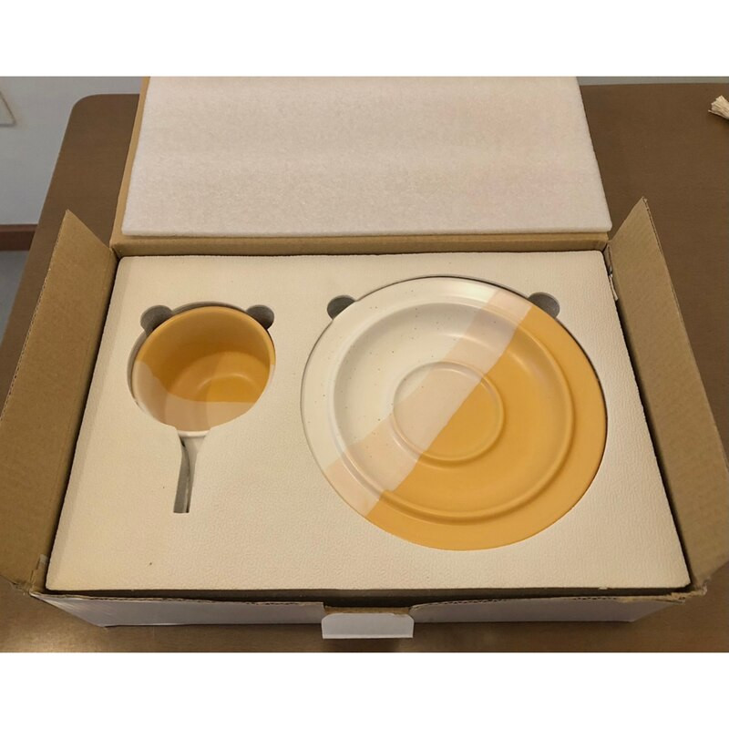 Set farfurioare șic din ceramică pentru ceai de cafea, în stil coreean, cremă, lapte de băut, ceai, ceai, birou, cafenea, decor de masă, 200 ml