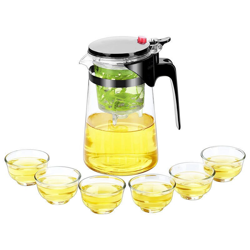 Teáskészletek Hőálló üveg teáskanna Tea infuser Kínai Kung Fu teáskészlet Vízforraló Kávés Üvegfőző Kényelmes irodai teáskannák