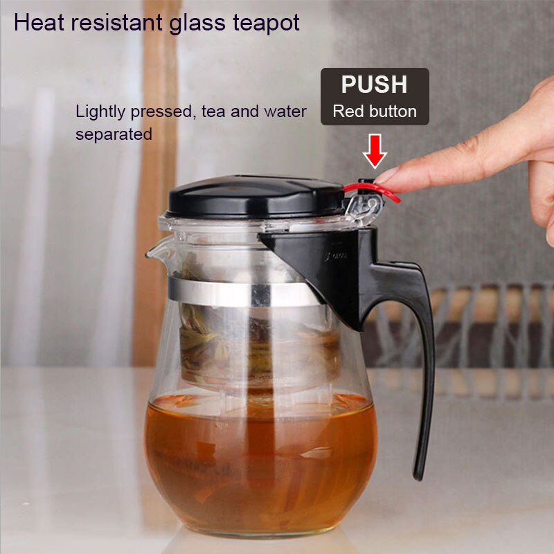 BORREY hőálló üveg teáskanna infúziós szűrővel kínai Kung Fu Puer Oolong teáskanna 500 ml virágos teáskanna vízforraló