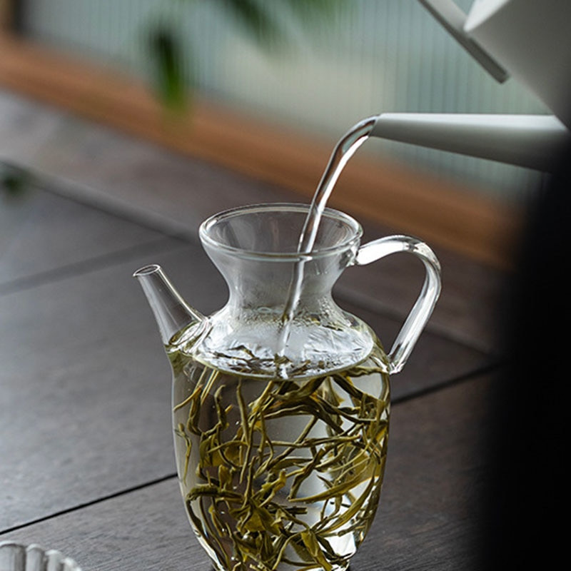 500 ml-es nagy átlátszó boroszilikát üveg teáskanna hőálló nagy átlátszó teáskanna virágos teáskészlet Puer vízforraló irodai otthoni eszköz