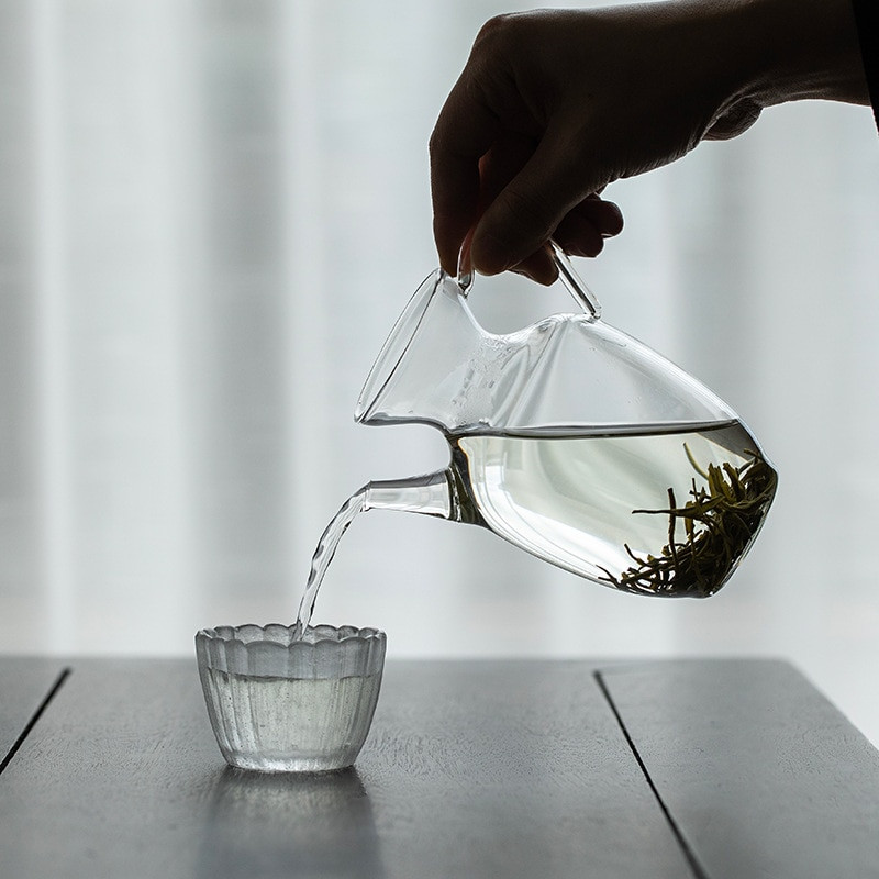 500 ml-es nagy átlátszó boroszilikát üveg teáskanna hőálló nagy átlátszó teáskanna virágos teáskészlet Puer vízforraló irodai otthoni eszköz