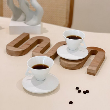 Creative Fine Bone China Τύπος χωνιού φλιτζάνια Espresso Σετ Πιατάκια 60ml Λευκό Μικρό Κεραμικό Φλιτζάνι Τσάι και Πιατάκι Cafe Party Drinkware
