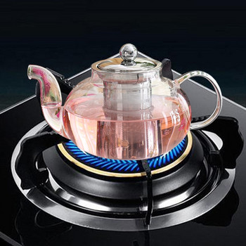 Добър прозрачен чайник от боросиликатно стъкло с цедка за запарване от неръждаема стомана 304 Топлоустойчива кана за чай от листа, комплект инструменти, чайник