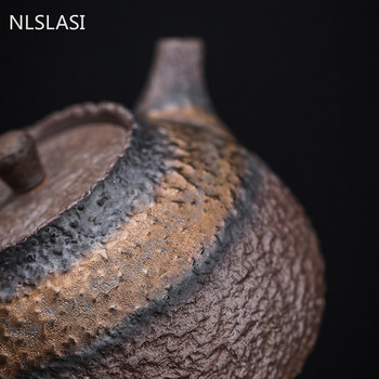 NLSLASI Реколта каменинов чайник Имитация на камък Чаен комплект Ръчно изработен керамичен чайник Консумативи за китайска чаена церемония 210 ml