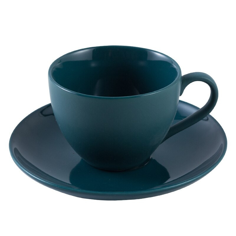 Didelės talpos keraminis kavos puodelio ir lėkštės rinkinys Stalo reikmenys Pusryčiai Pienas Popietės arbata Cappuccino Latte Puodelis Dovanos tėčiui mamai