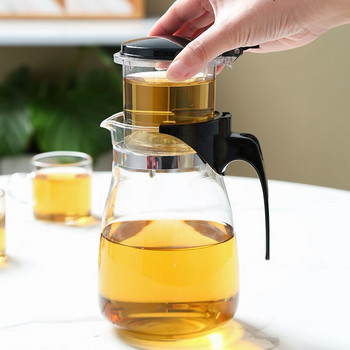 Висококачествени комплекти Топлоустойчив стъклен чайник Китайски кунг-фу комплект чай Чайник пуер Чайник за кафе Удобен офис тенджера за чай