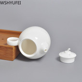 Kézzel készített előkelő fehér porcelán teáskanna elefántcsont fehér teáskanna teáskészlet kínai teaszoba etikett eszköz Háztartási borkészlet