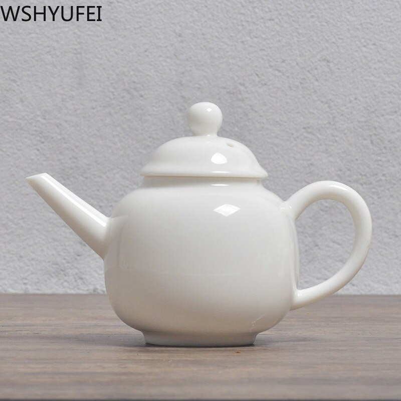 Kézzel készített előkelő fehér porcelán teáskanna elefántcsont fehér teáskanna teáskészlet kínai teaszoba etikett eszköz Háztartási borkészlet