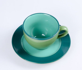 Креативен европейски керамичен комплект чаша за кафе и чинийка Кафе C за капучино лате Pull Flower Italian Moka Безплатна доставка