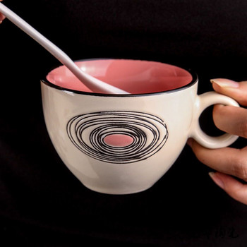 Креативен европейски керамичен комплект чаша за кафе и чинийка Кафе C за капучино лате Pull Flower Italian Moka Безплатна доставка