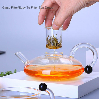 BORREY Електрическа печка с открит пламък Чайник от боросиликатно стъкло Чаша кафе Европейски стъклен чайник с подвижен филтър Чайник