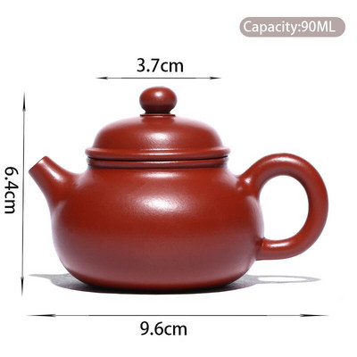 90 ml Autentikus Yixing Purple Clay teáskanna Master kézzel készített kis kapacitású teáskanna nyers érc Dahongpao vízforraló kínai Zisha teáskészlet