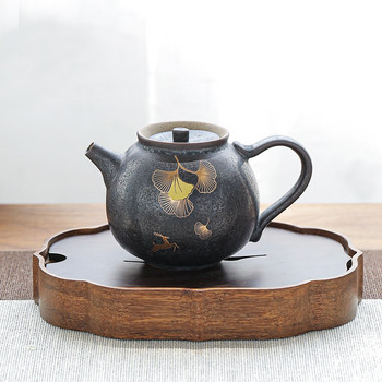 220 мл груб керамичен чайник в японски стил, единична тенджера, ръчно изработен керамичен чайник с филтър, малка тенджера, домакински комплект за чай Kung Fu