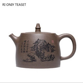 Ceainice de lut violet Yixing pictate manual de 390 ml, secțiune de minereu brut, ceainic retro, acasă, filtru Zisha, ceainic, seturi de ceai, consumabile