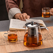 „Kung Fu“ arbatos rinkiniai, karščiui atsparus stiklinis arbatinukas su nerūdijančio plieno infuzija, šildomu indeliu arbatos puodai skaidrus virdulio kvadratinis filtras