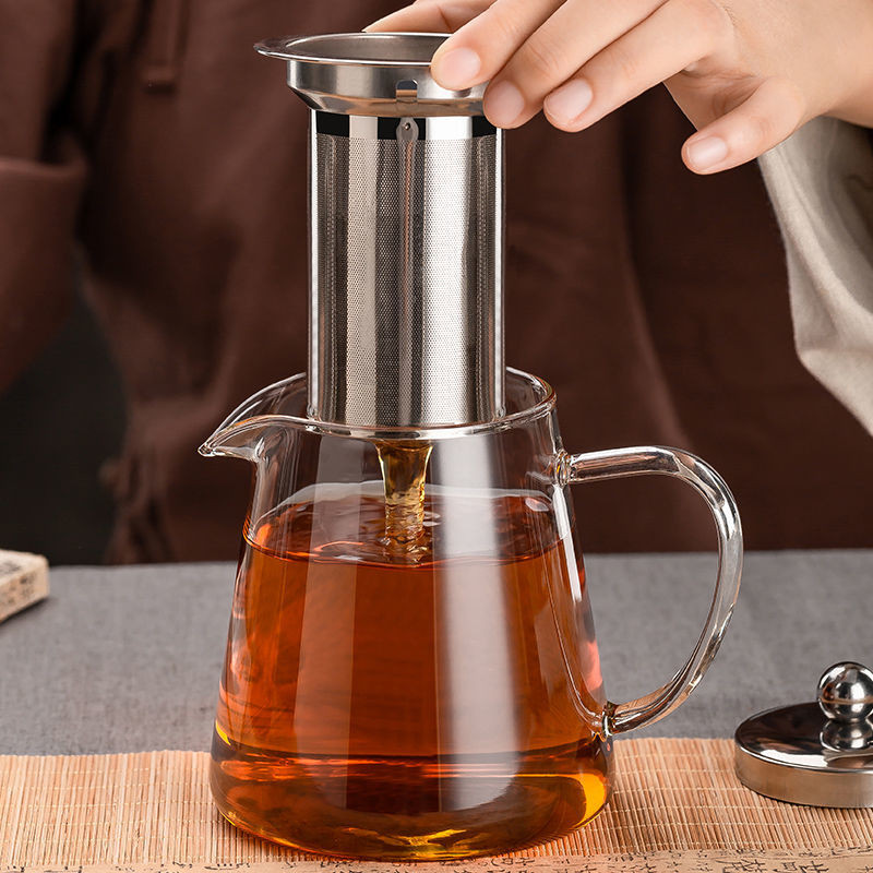 „Kung Fu“ arbatos rinkiniai, karščiui atsparus stiklinis arbatinukas su nerūdijančio plieno infuzija, šildomu indeliu arbatos puodai skaidrus virdulio kvadratinis filtras