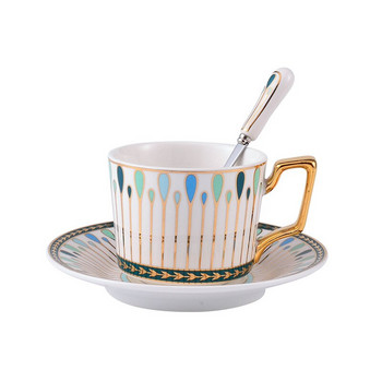 Vintage Χρυσή λαβή Φλιτζάνι καφέ και Πιατάκι Σετ Πολυτελείας Μορντέν Κούπα Απογευματινό Τσάι Γάλα Χυμός Ποτών Δώρο